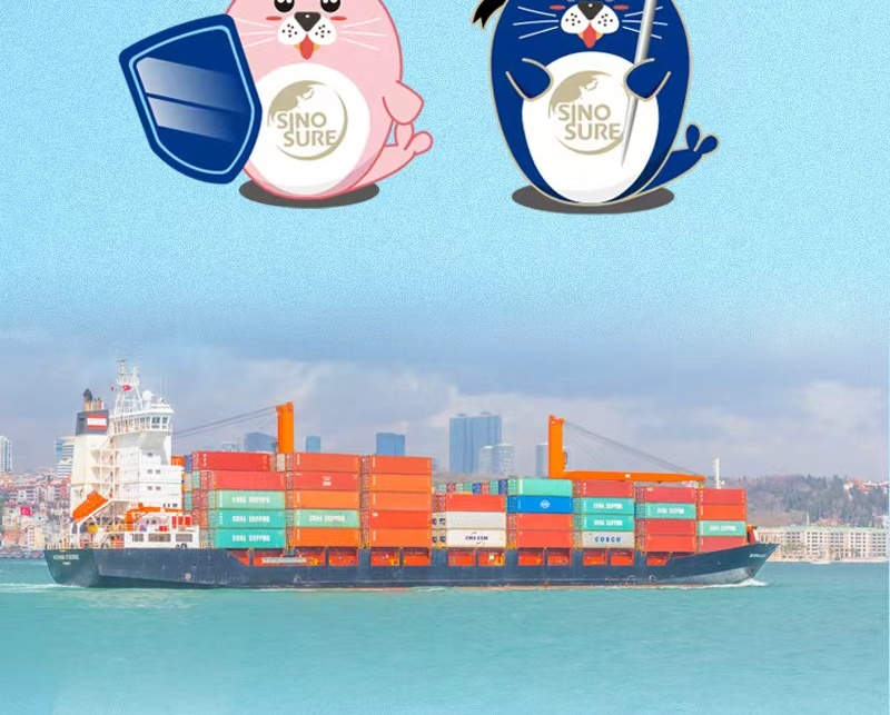 底部吉祥物与港口插画